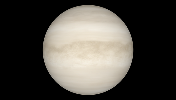 Thick clouds cover the globe of Venus