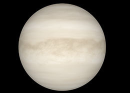 Thick clouds cover the globe of Venus