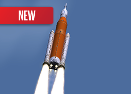 Illustration of the Space Launch System rocket launching
