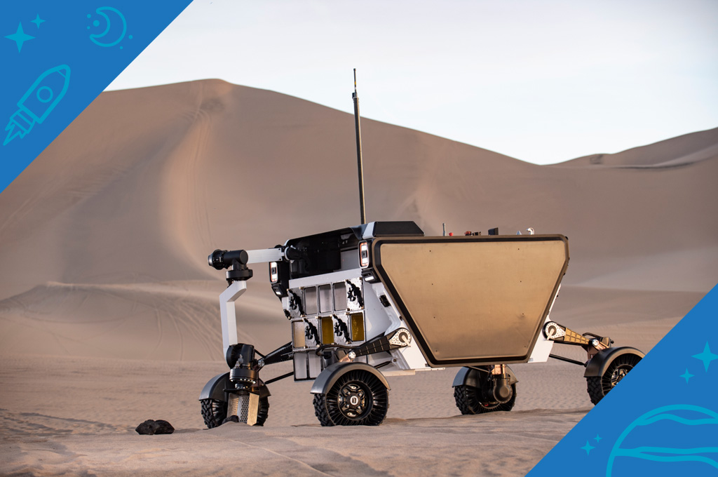 Astrobotic CubeRover on planetary surface