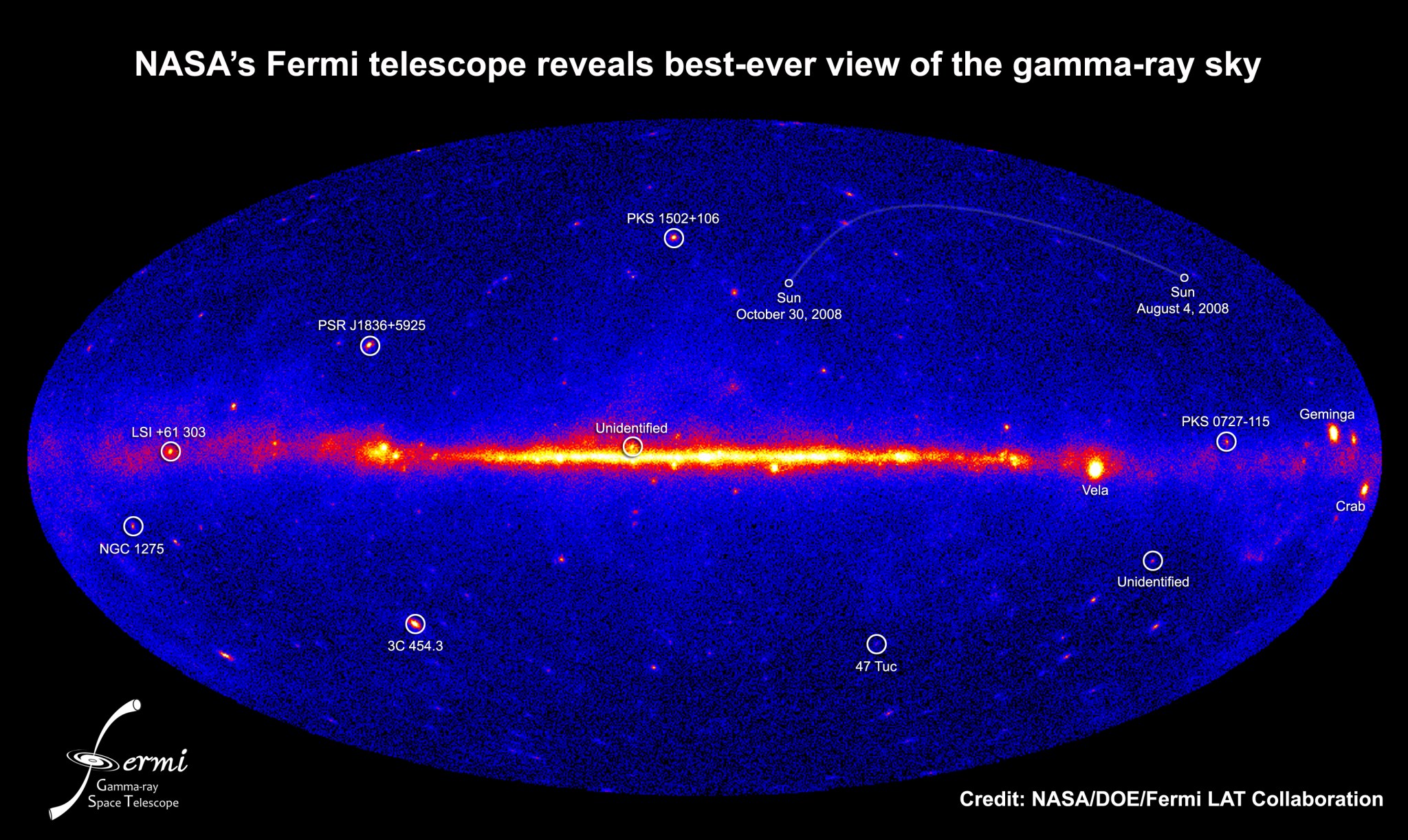 Fermi 3-month view of the gamma-ray sky