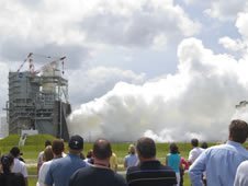 Steam billows from the A-2 Test Stand at NASA's John C. Stennis Space Center during a July 29 space shuttle main engine test.