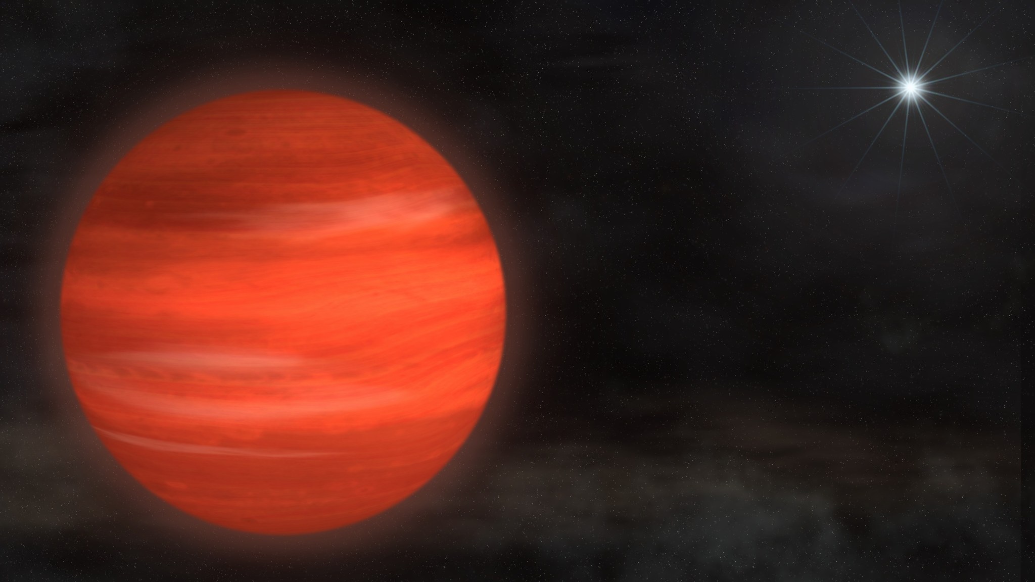 Illustration of super-Jupiter exoplanet Kappa Andromedae b