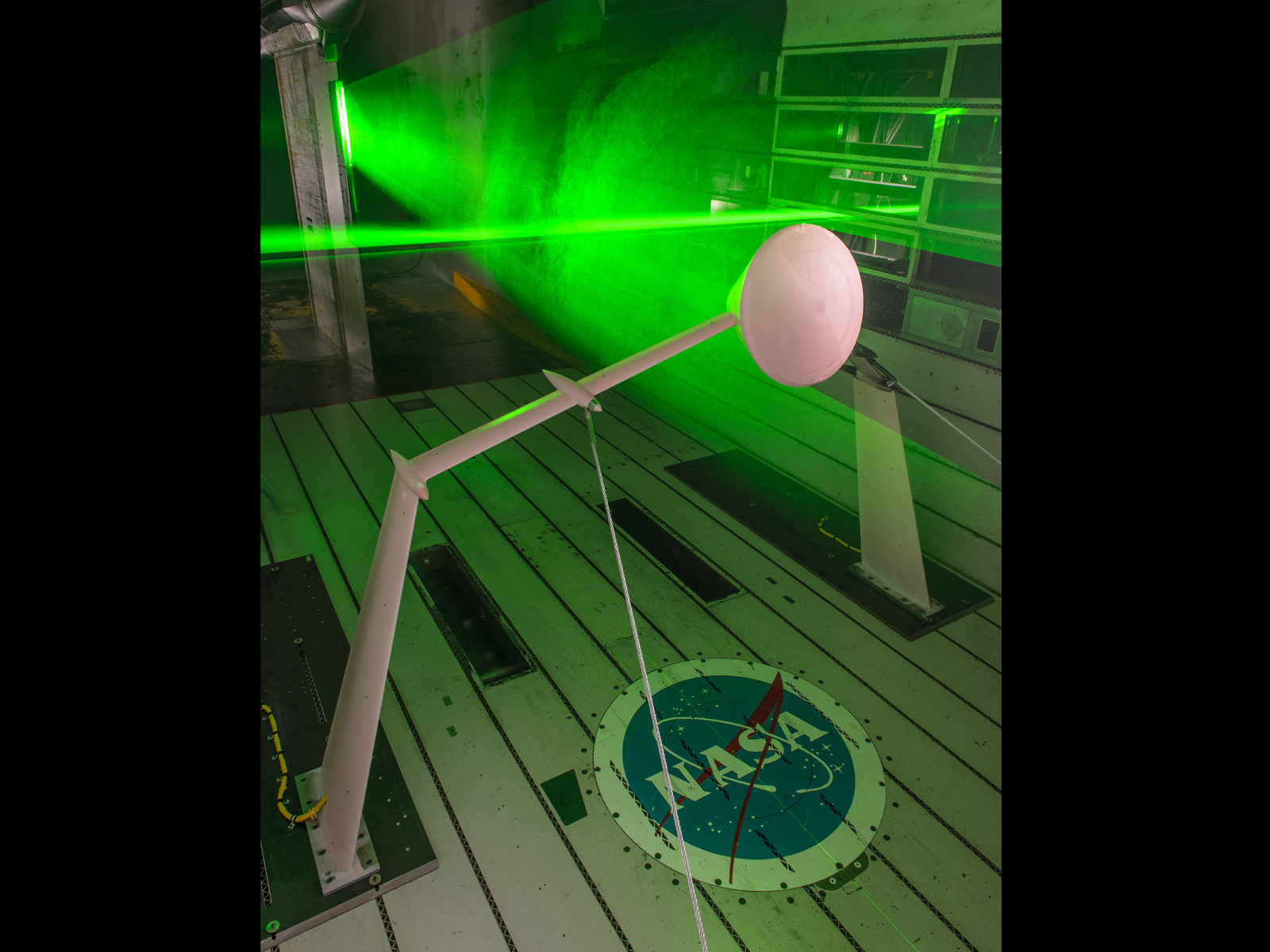 Orion Smooth Command Module 8.08% Scale with a Particle Image Velocimetry Plane