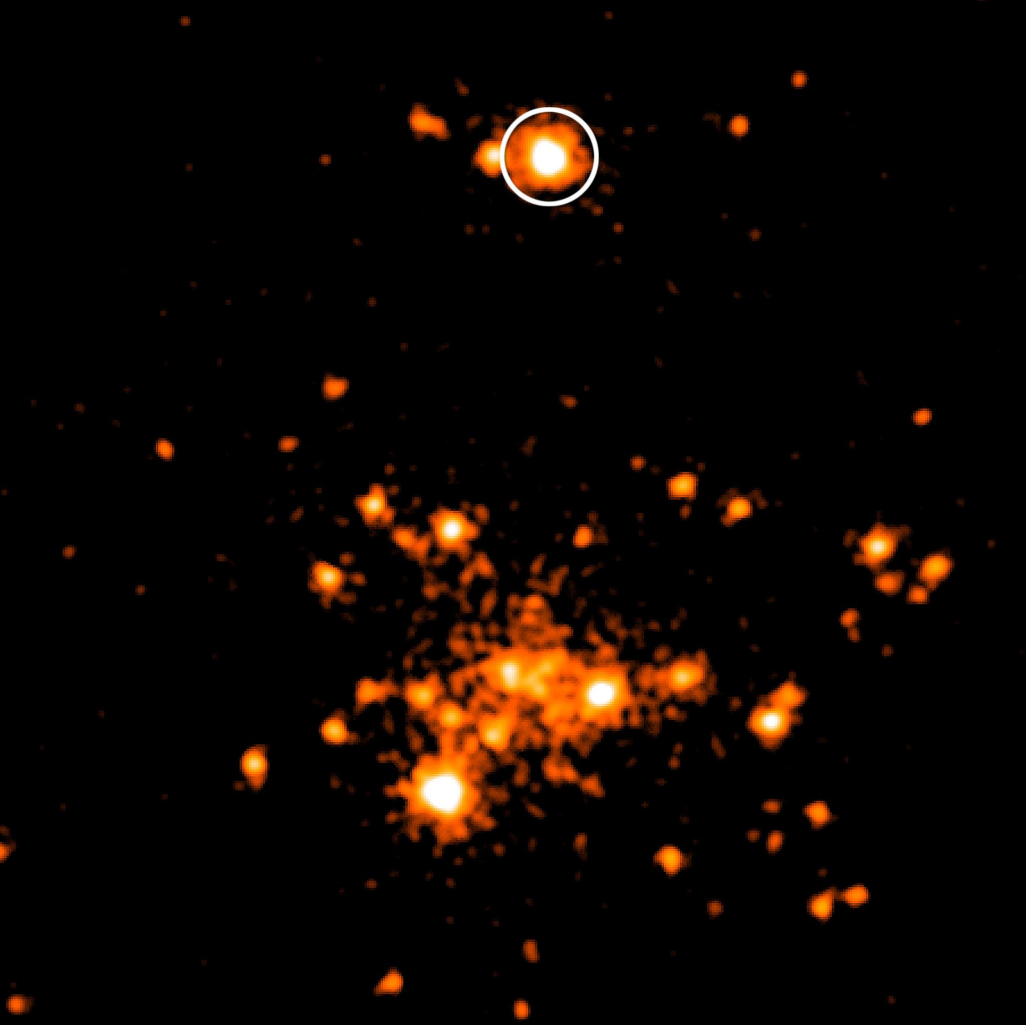 The ULX discovered in M31 from Swift's X-Ray Telescope.