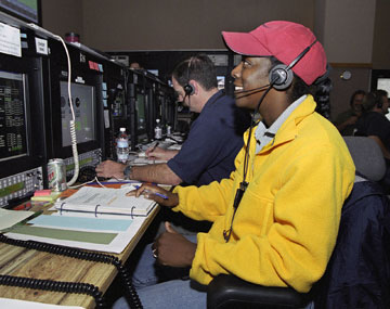 Laurie Marshall, at work as NASA Dryden's chief engineer for the third flight of the hypersonic X-43A research vehicle.