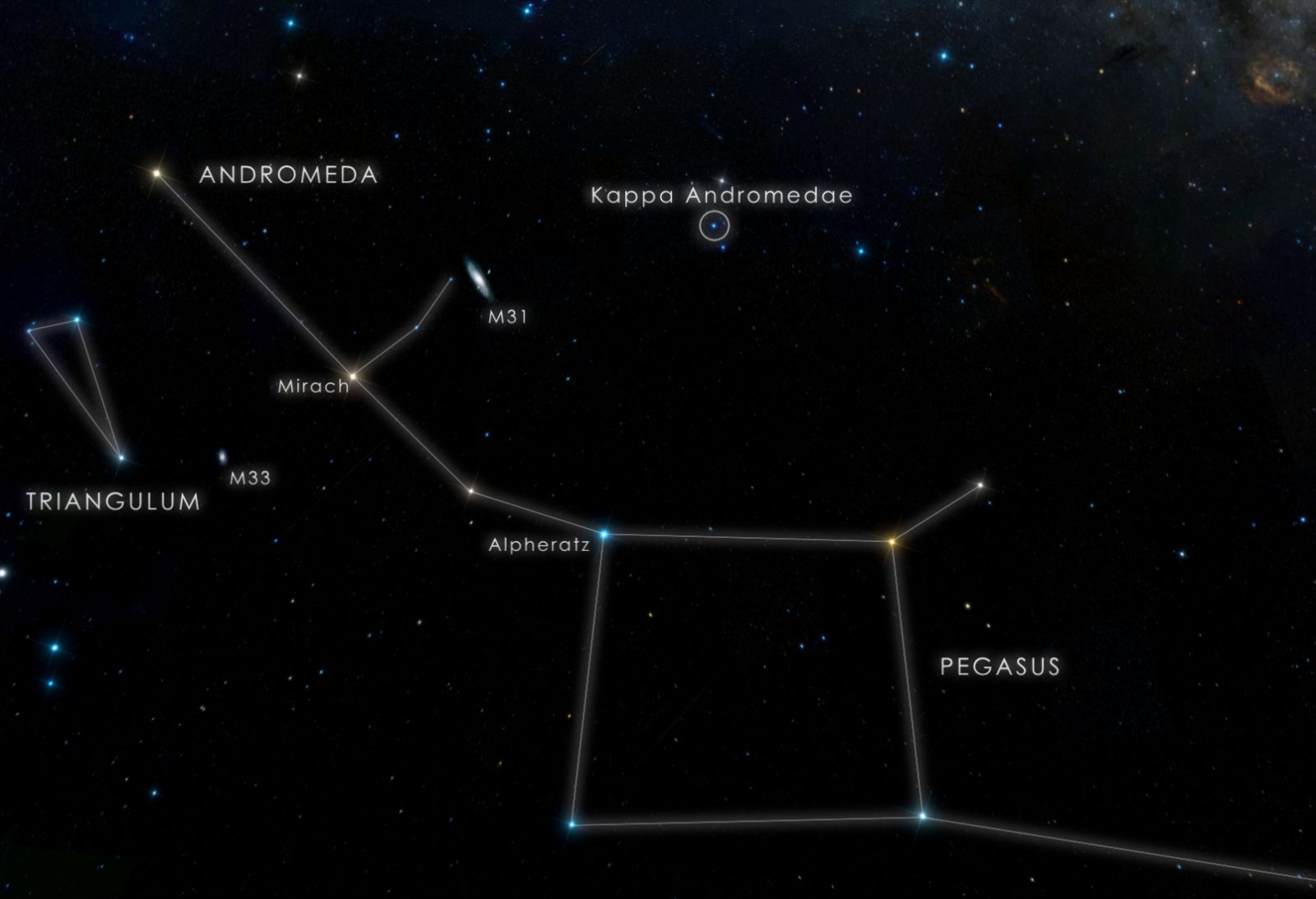 Star map showing Kappa Andromedae