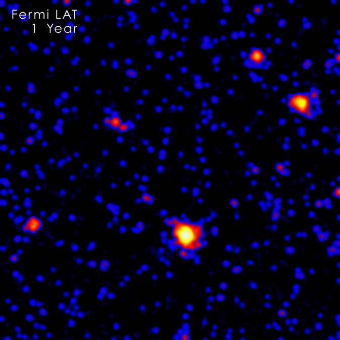 Comparison of Fermi LAT 1- and 5-year sky views