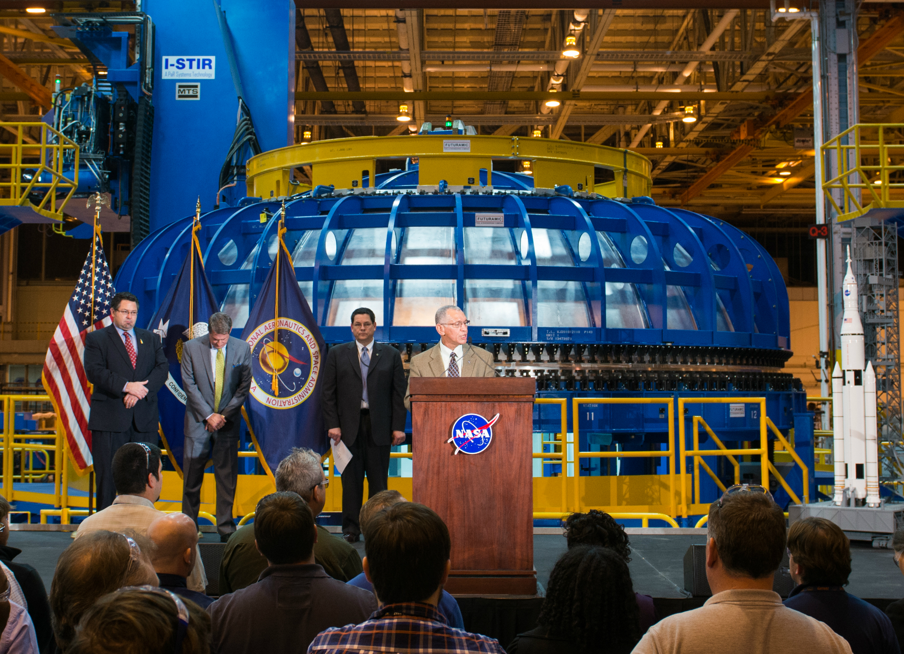 NASA Administrator Tours Facility Where New Deep Space Rocket is Being Built