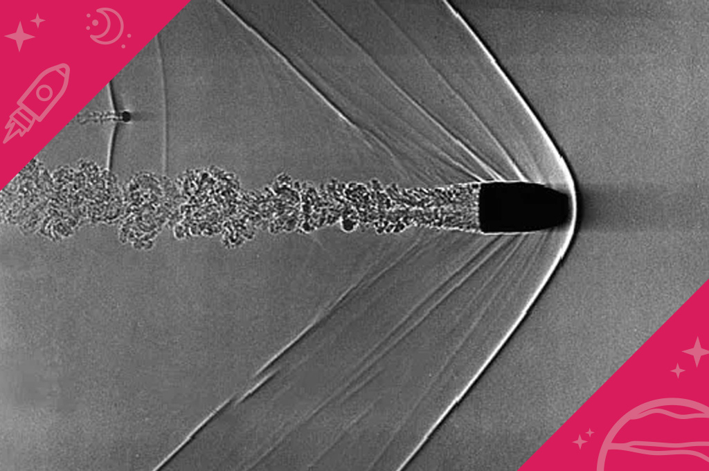 A bullet breaking the sound barrier