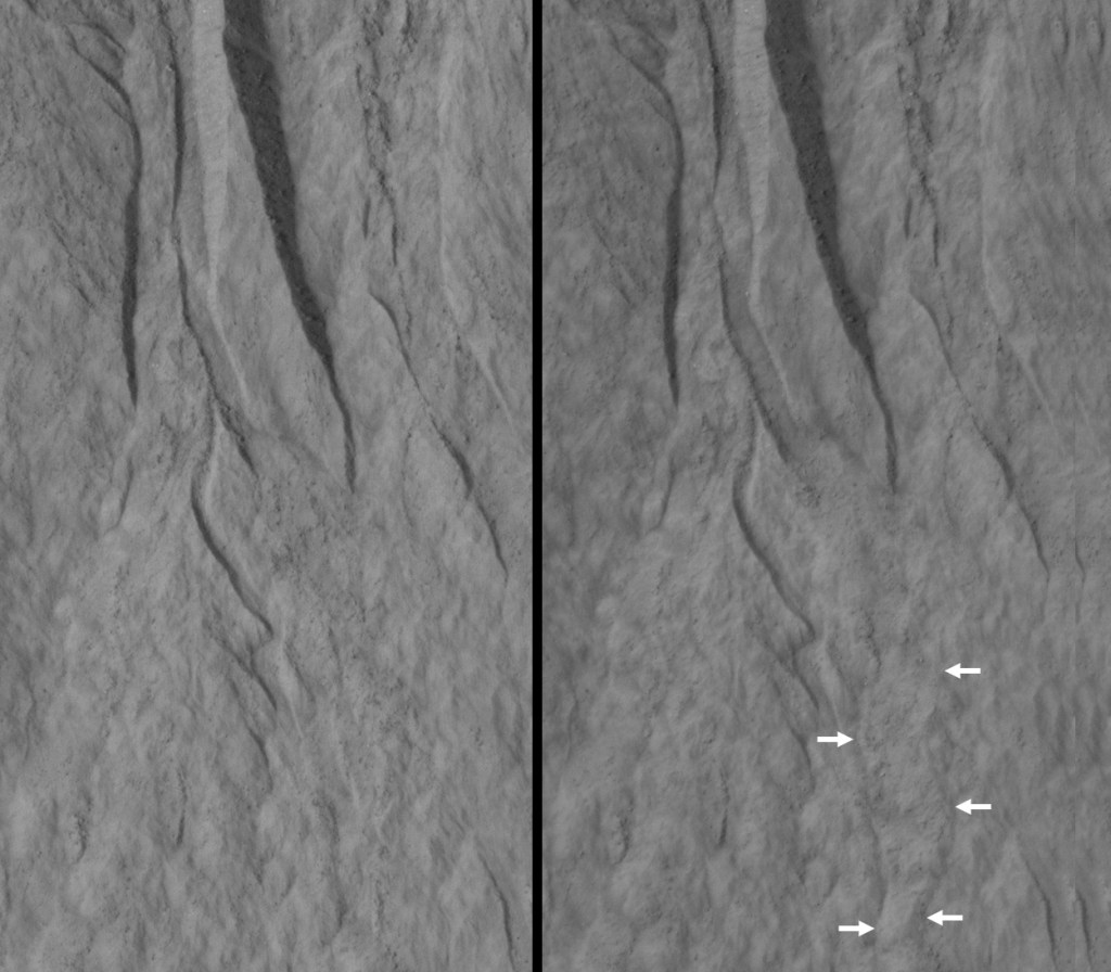NASA Spacecraft Observes Further Evidence of Dry Ice Gullies on Mars