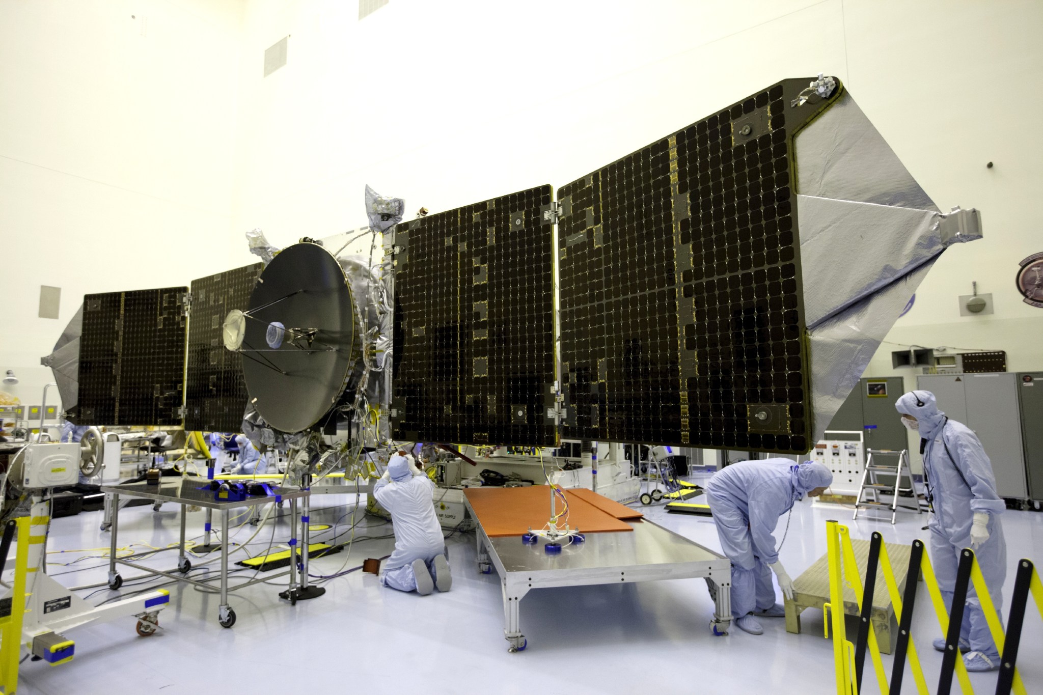 The solar arrays of the MAVEN spacecraft.