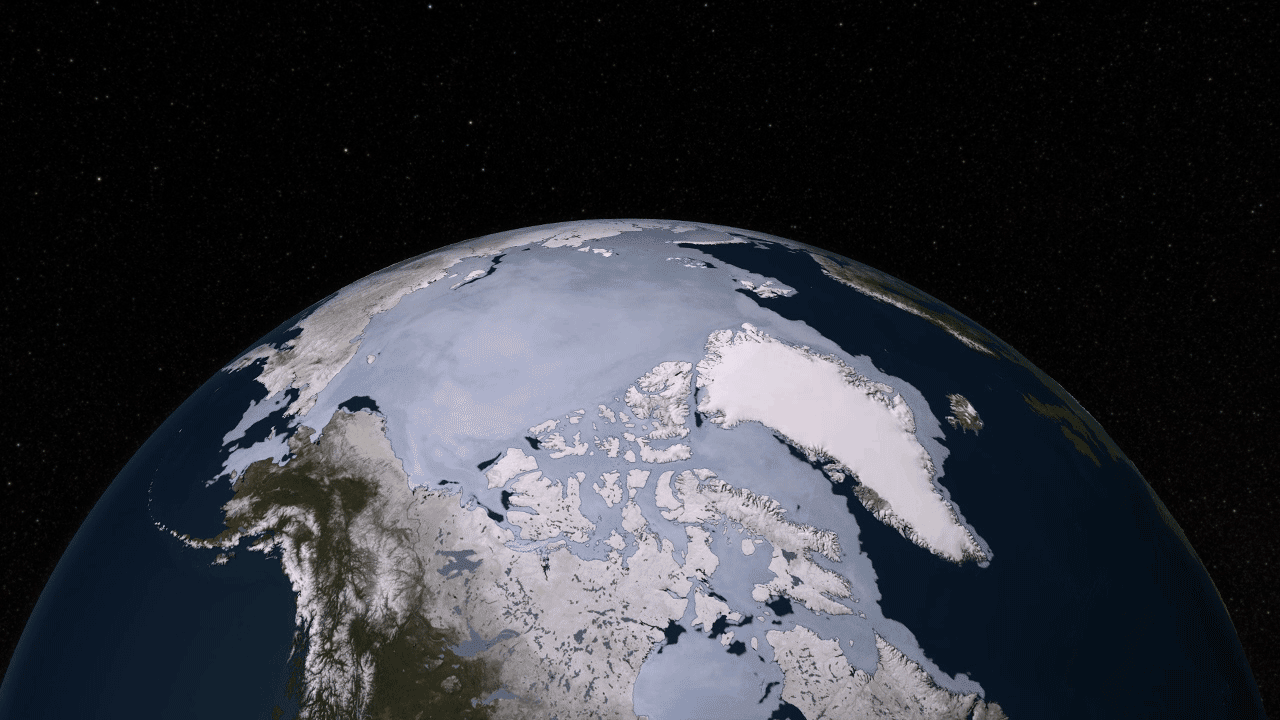 visualization of arctic sea ice melting