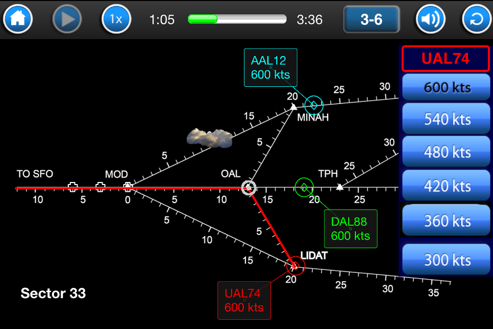 Screen shot of Sector 33 app.