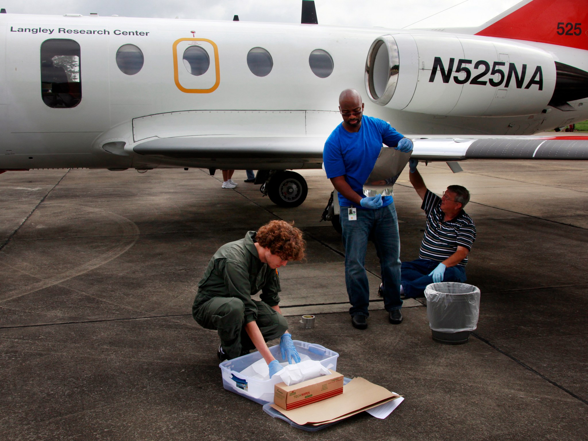 Researchers preparing non-stick coating.