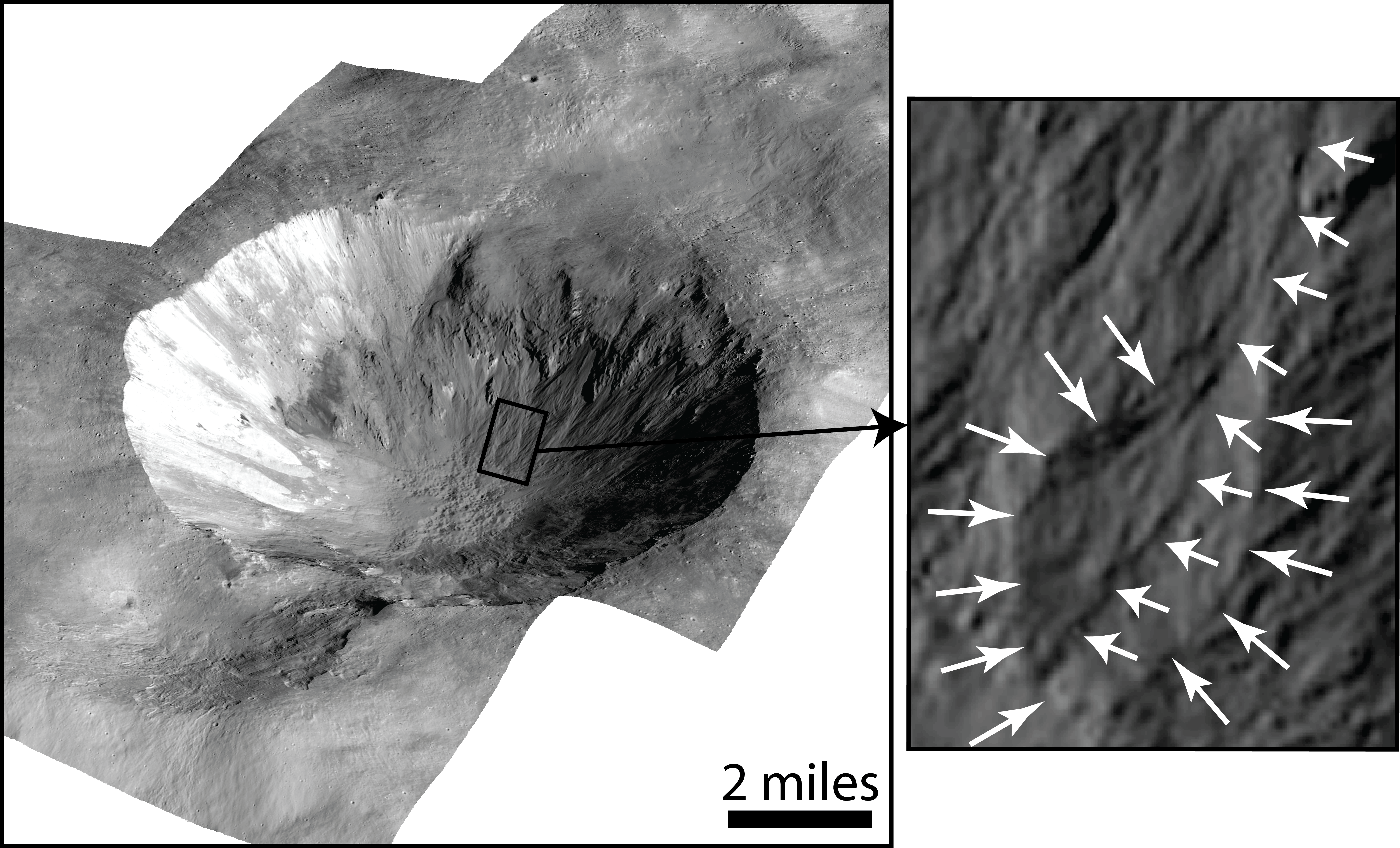 Cornelia Crater on the large asteroid Vesta