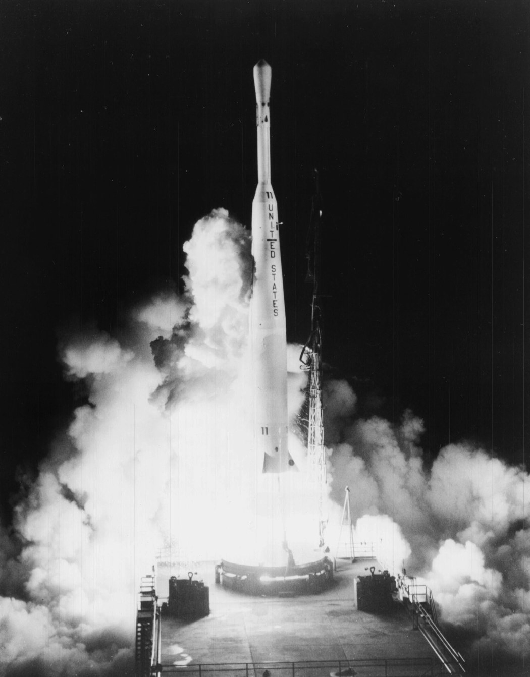 Thor/Delta 316 launches with the Telstar 1 satellite from Cape Canaveral Air Force Station's Space Launch Complex 17B, July 10, 1962.