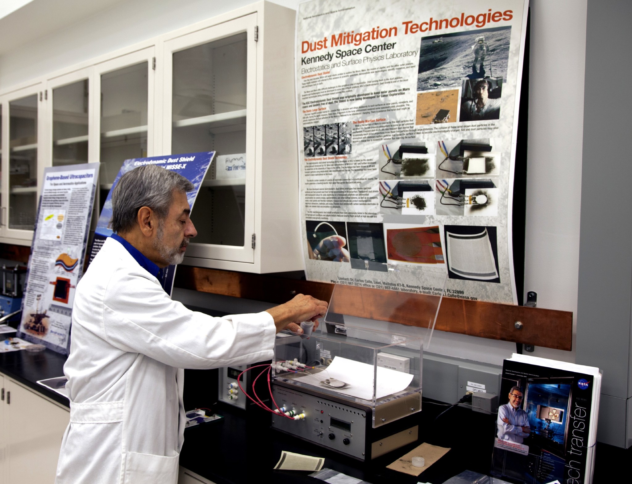 Dr. Carlos Calle is the lead scientist in Kennedy's Electrostatics and Surface Physics Laboratory in the Kennedy Space Center's Swamp Works.