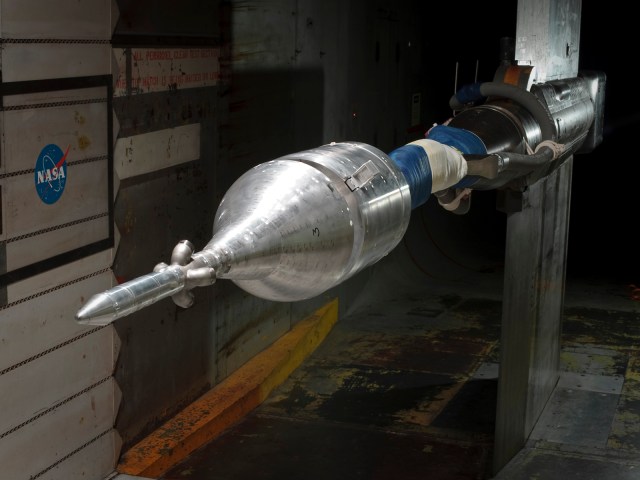 model of Crew Exploration Vehicle in wind tunnel