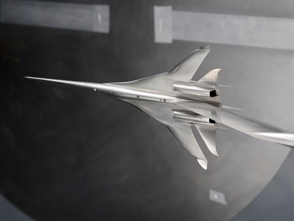 Model of Quiet Experimental Validation Concept low Boom aircraft in Wind Tunnel