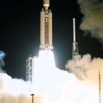 a Titan IVB/Centaur carrying the Cassini orbiter and its attached Huygens probe lifts off from Kennedy Space Center.