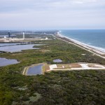 An aerial view of Launch Complex 48 - the newest launch complex at Kennedy Space Center in Florida.