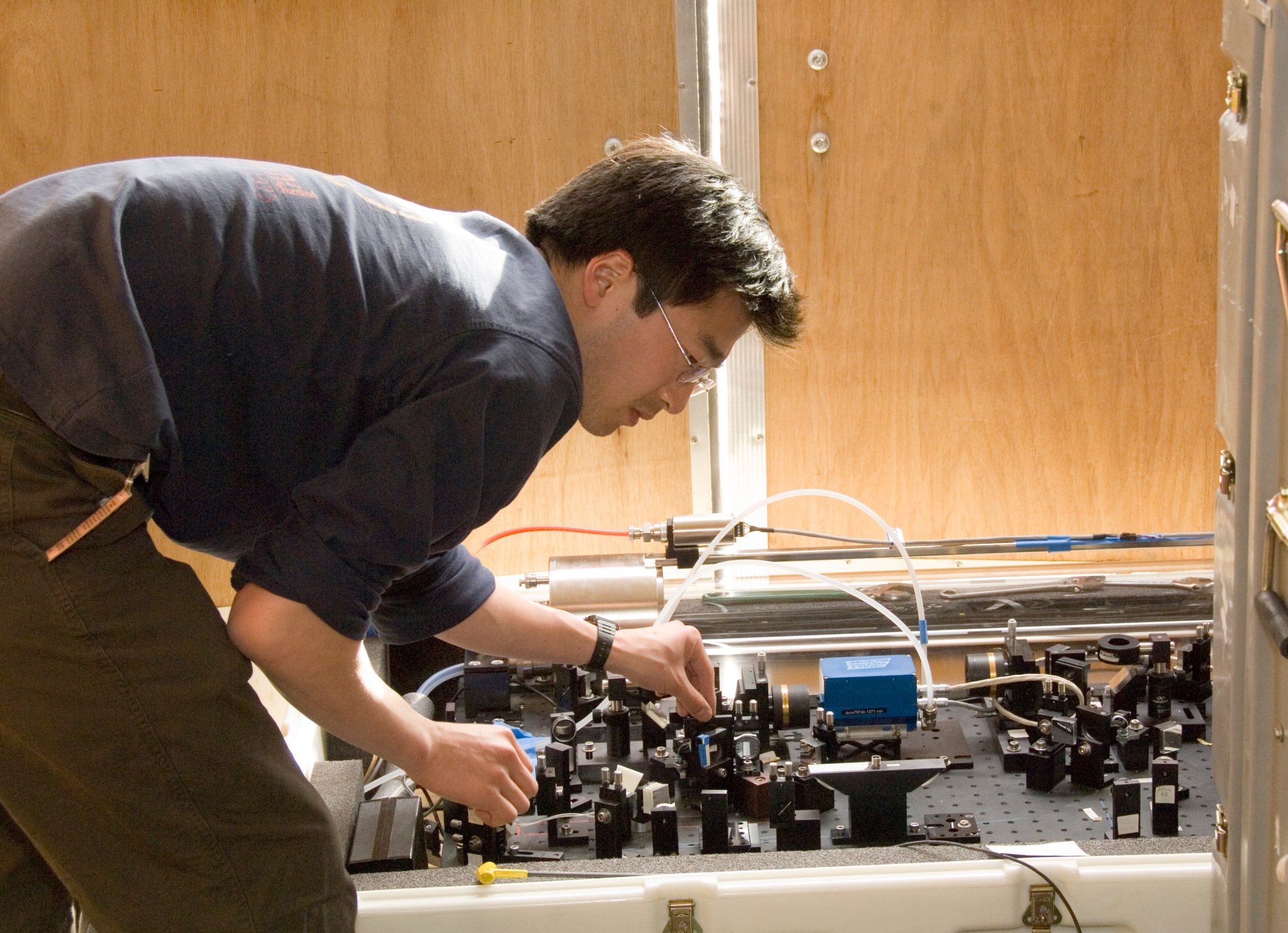 Ben Lee working on an isotope sensor.