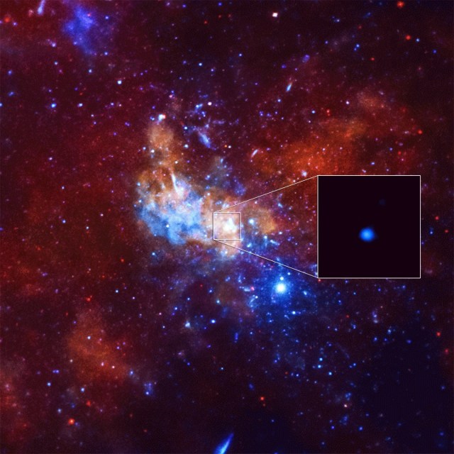 Astronomers have detected the largest X-ray flare ever from the supermassive black hole at the center of the Milky Way