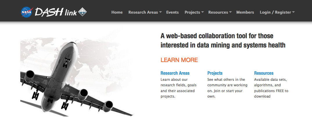 Screen shot of the Dashlink website.