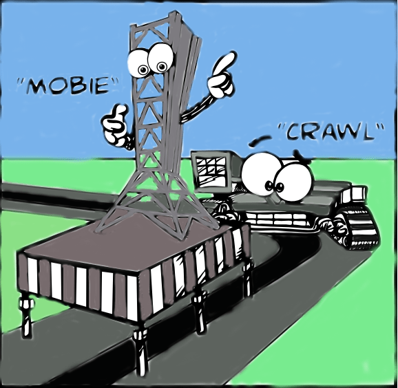 A colored drawing of the mobile launcher and crawler-transporter 2.