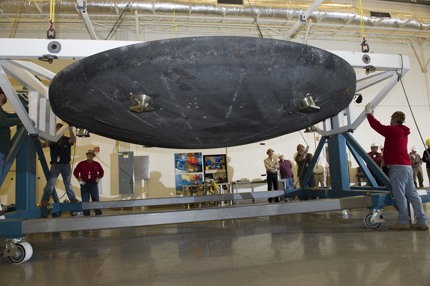 The heat shield arrived March 9 at Marshall.