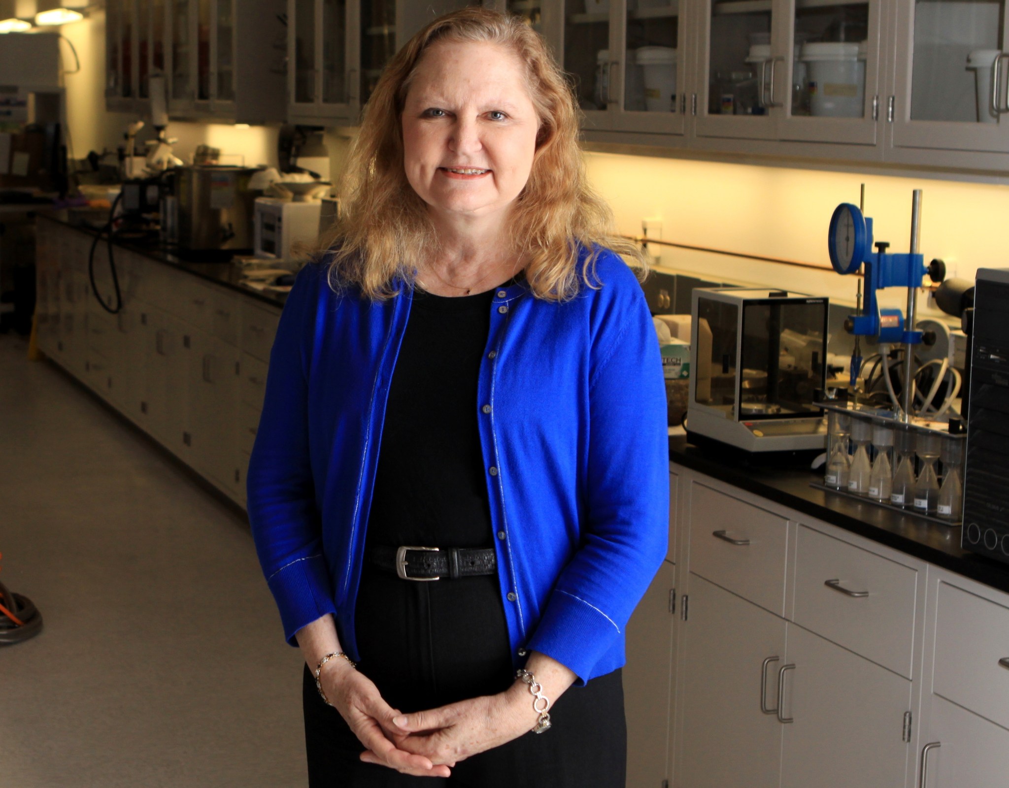 Karen Thompson, NASA’s former chief technologist at the Kennedy Space Center, visits the Swamp Works. 