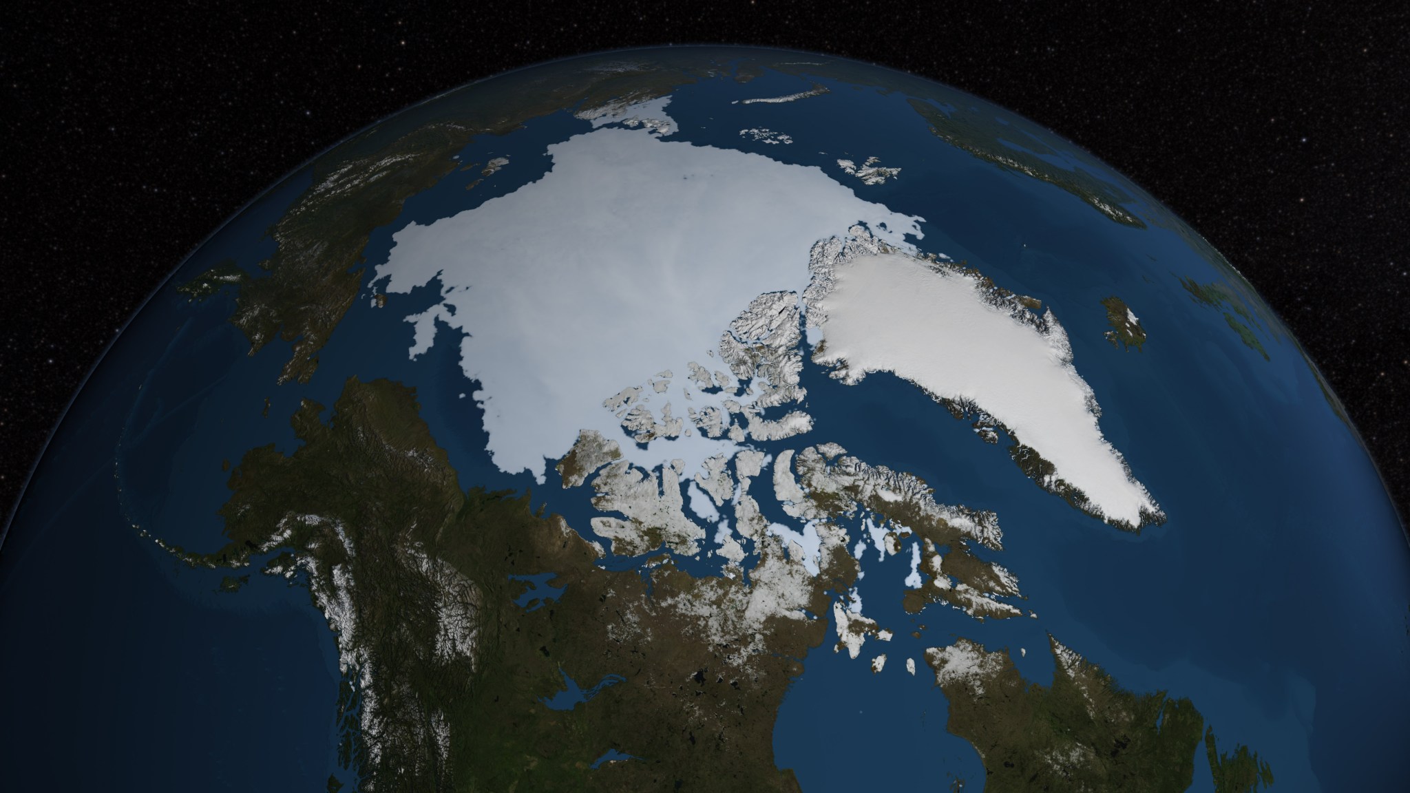visualization of Arctic sea ice on Aug. 15, 2013