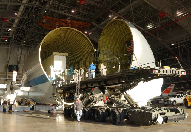 
			NASA Super Guppy Plane Delivers Large Composite Structure for Testing - NASA			