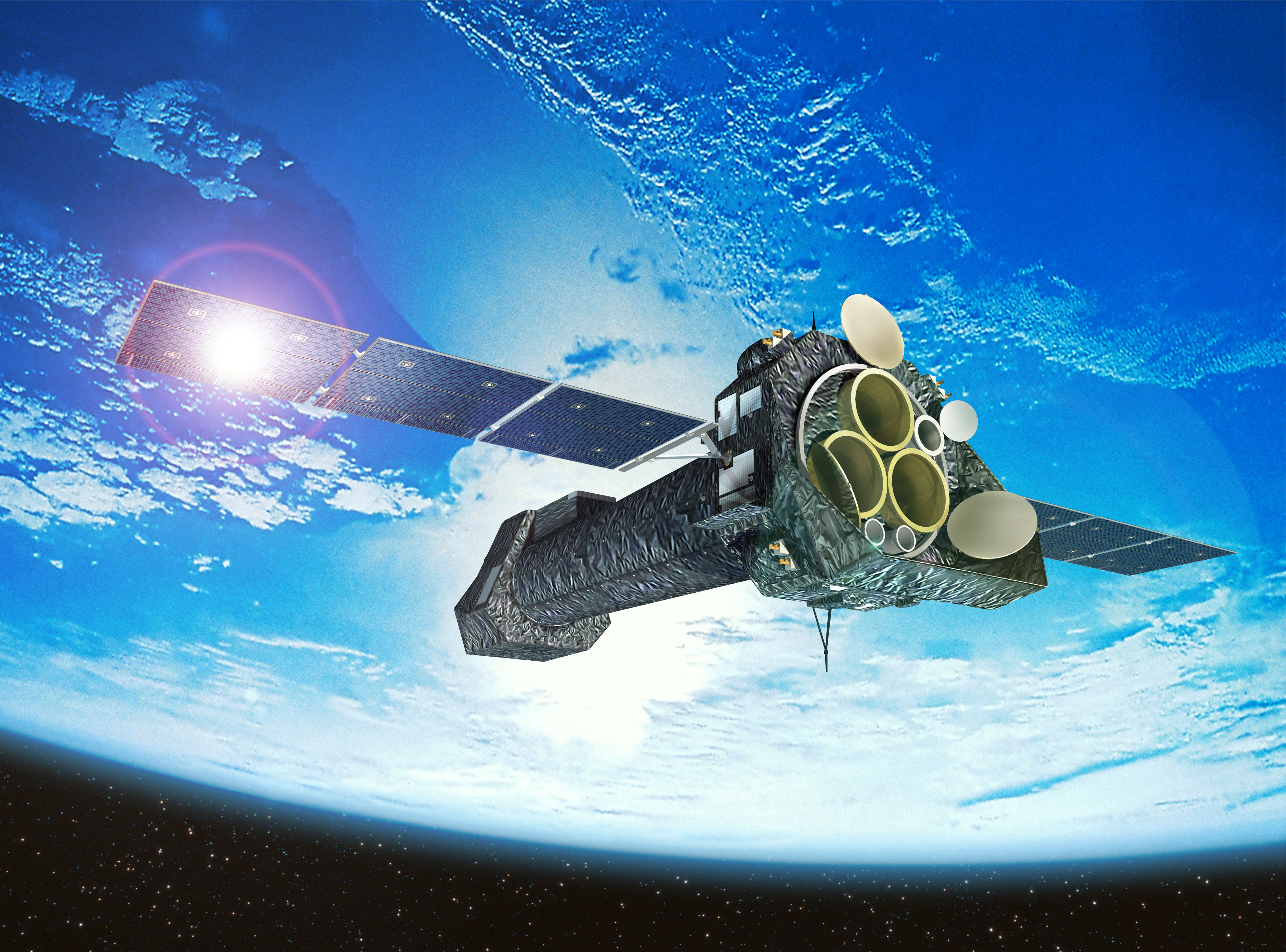 Artist's concept of European XMM-Newton astronomy satellite.