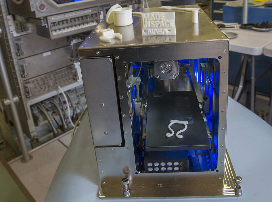 ISS 3D printer during flight certification and acceptance testing at NASA's Marshall Space Flight Center.