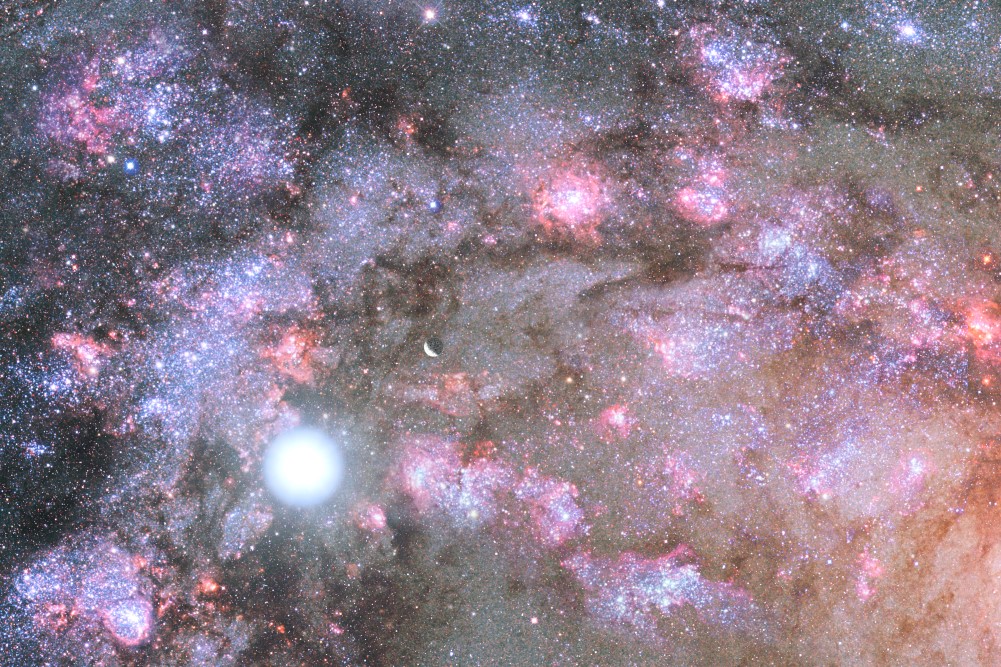 
			NASA Telescopes Uncover Early Construction of Giant Galaxy - NASA			