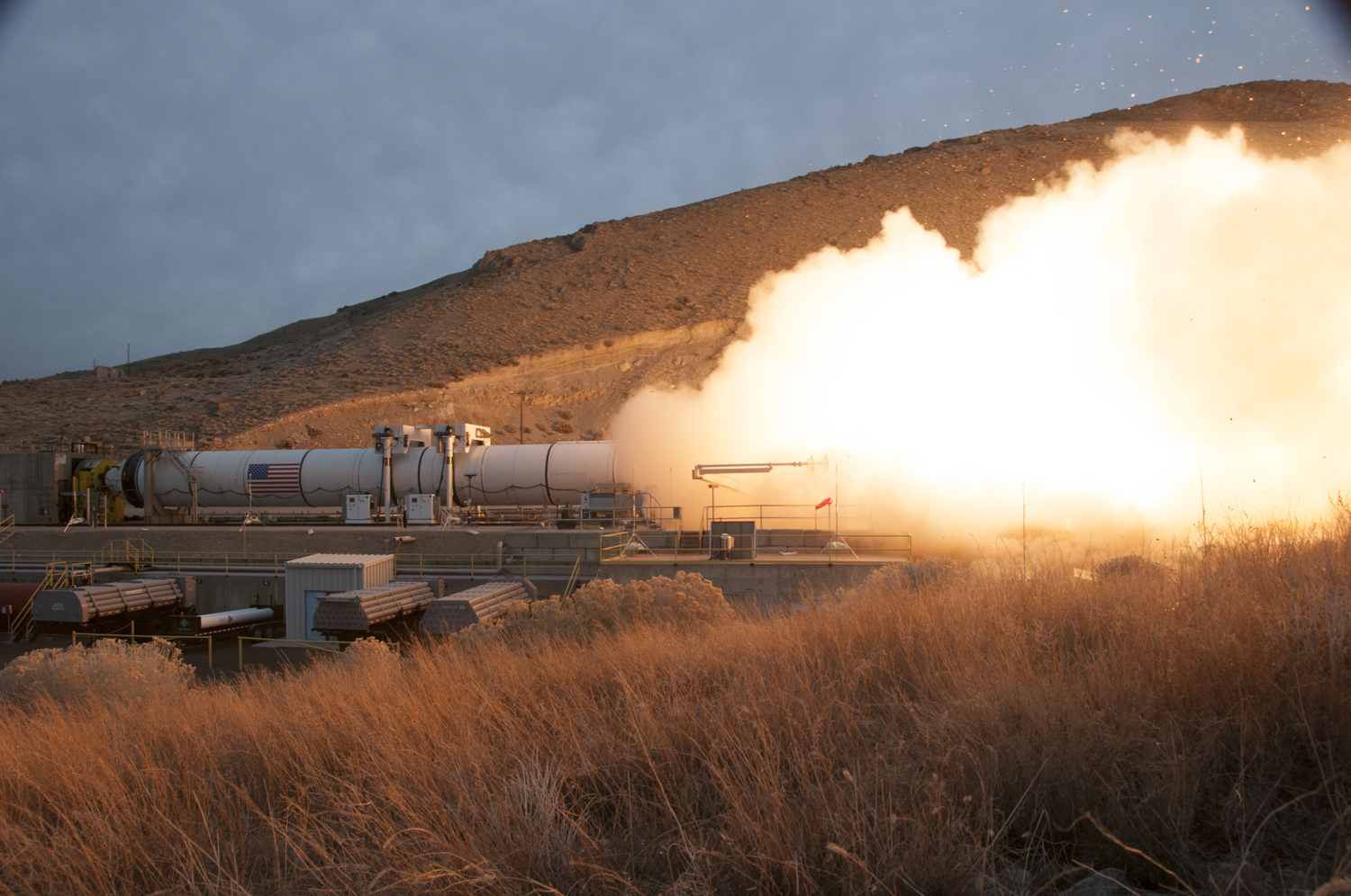 The booster for NASA’s Space Launch System rocket was fired for a two minute test on March 11. 