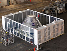 A temporary clean room concept in tests in VAB.