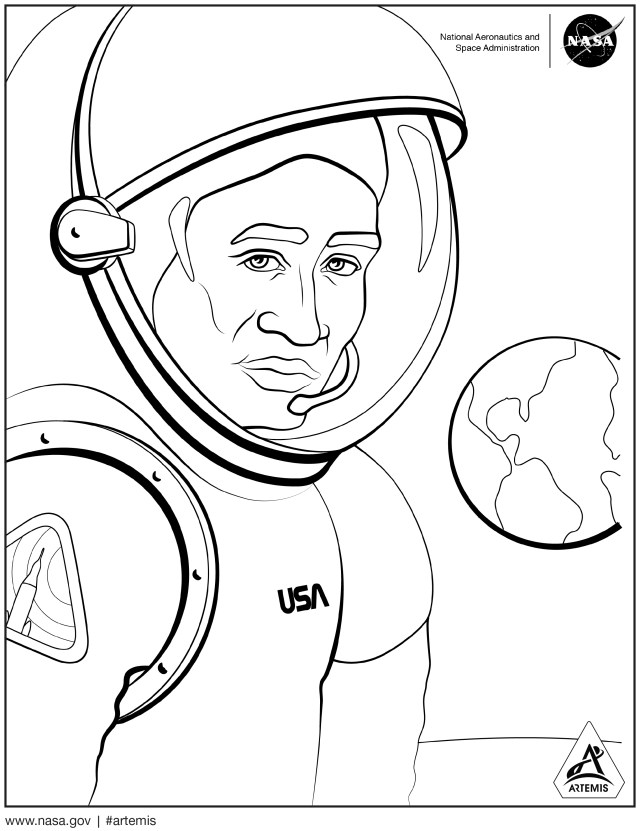 Exploration Coloring Sheet (astronaut in space)
