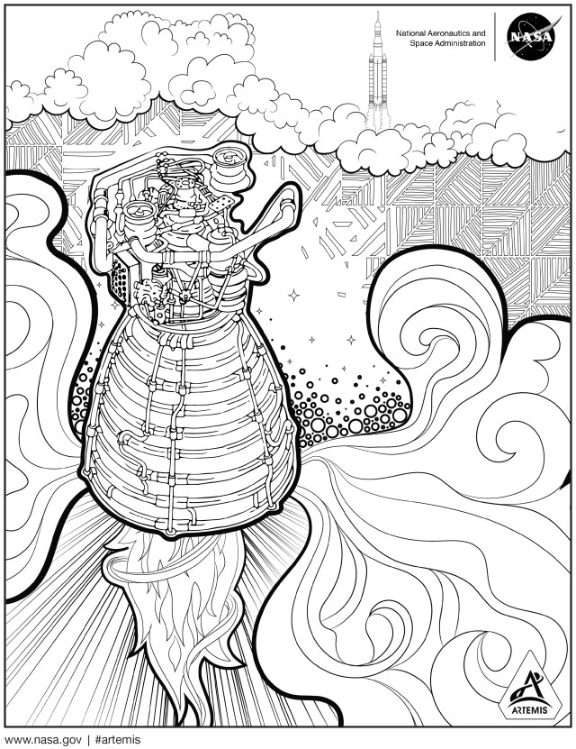 Exploration Coloring Sheet (RS-25 engine)