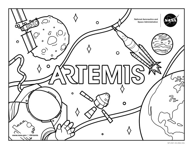 Artemis illustration coloring sheet