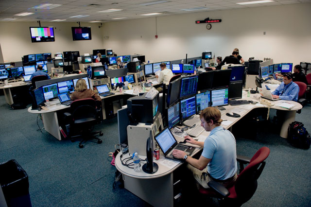 JSC Backup ISS Flight Controllers at Marshall Spaceflight Center during Hurricane Ike.