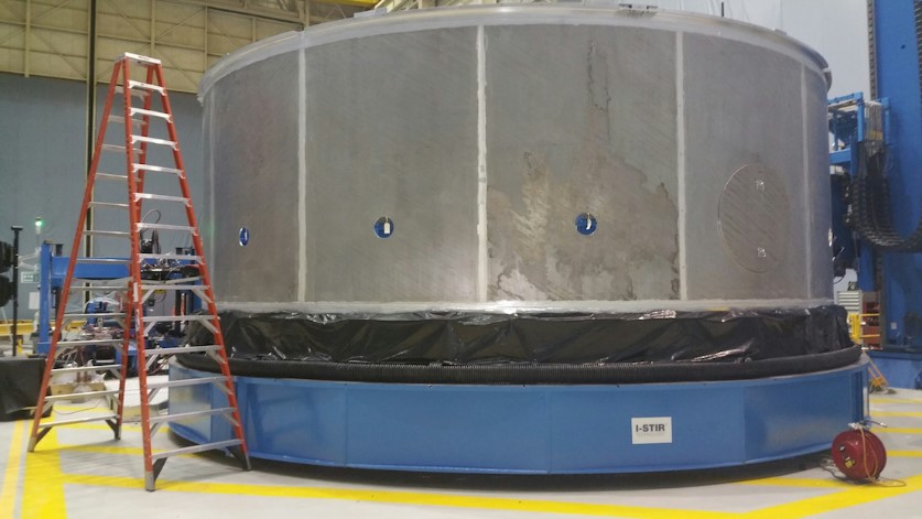 Fabrication recently was completed on the core stage simulator structural test article at NASA's Marshall Space Flight Center.
