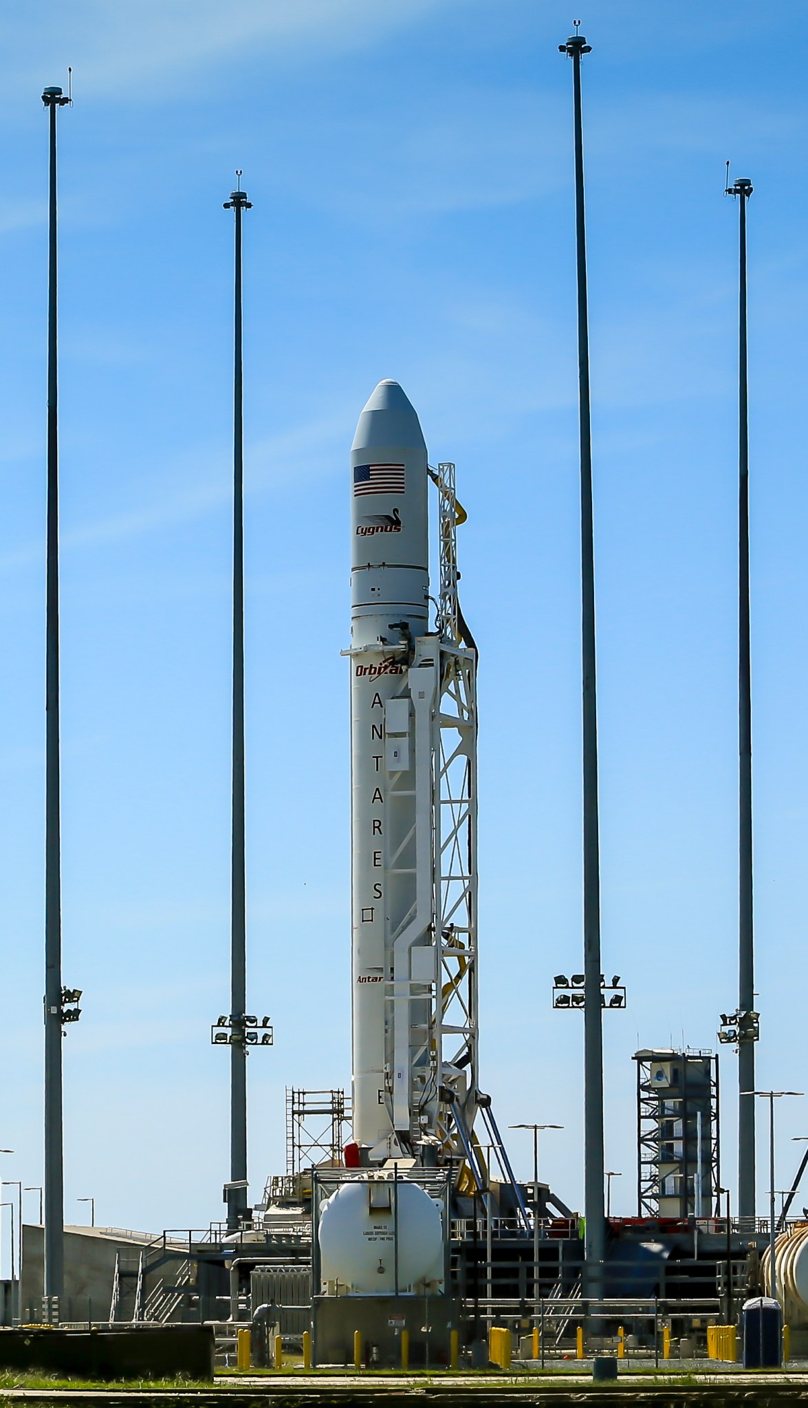 antares rocket on pad