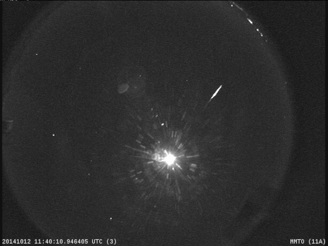 An image from the Orionid meteor shower in October 2014.