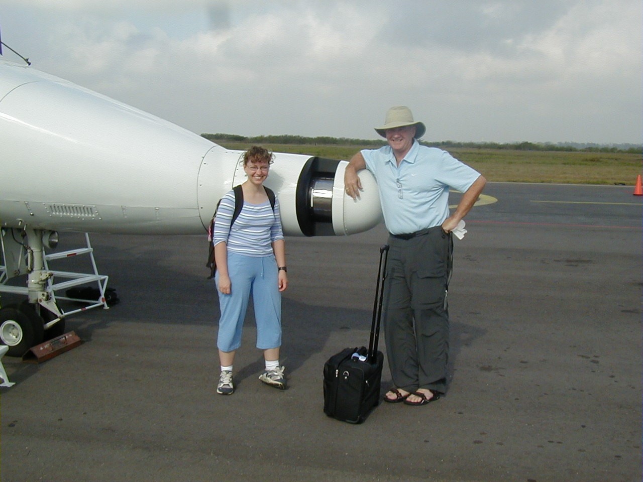 Wind in front of the plane used during her first field campaign, the MILAGRO field campaign in Veracruz, Mexico.
