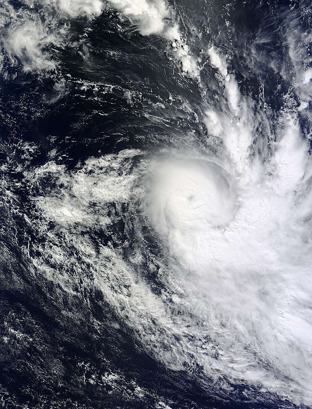 On April 7 at 04:25 UTC (12:25 a.m. EDT), NASA captured this visible-light image of Tropical Cyclone Ikola in the Indian Ocean.