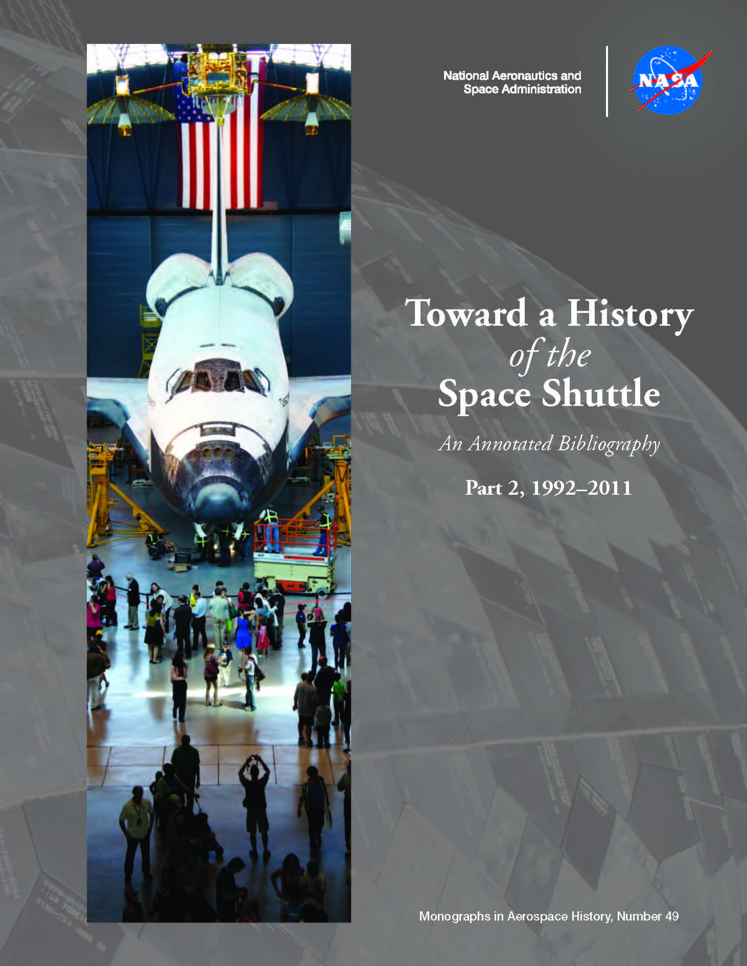 Cover design for Toward a History of the Space Shuttle (SP-4549)