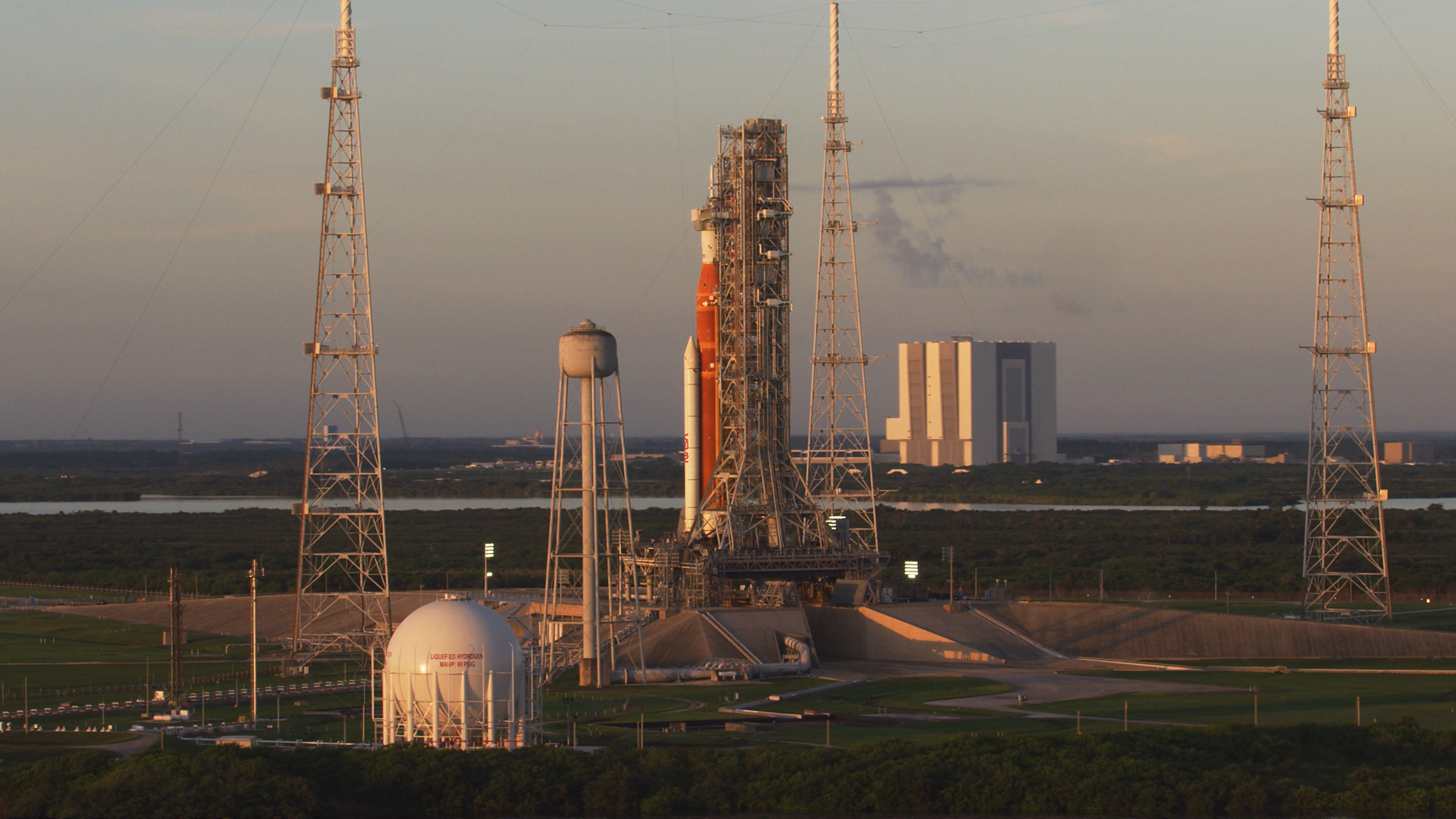 NASA's Artemis I Moon rocket is seen at Launch Pad 39B at NASA's Kennedy Space Center in Florida.